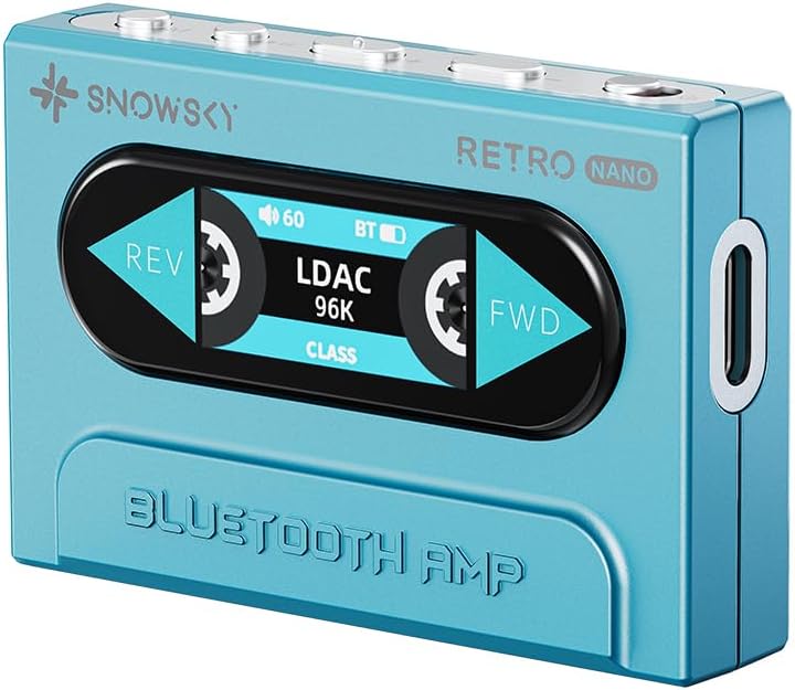 FiiO /Snowsky Retro Nano Bluetooth USB DAC AMP with LDAC, aptX Adaptive, aptX LL (3.5mm Unbalanced & 4.4mm Balanced Output) (Blue) - Image 1